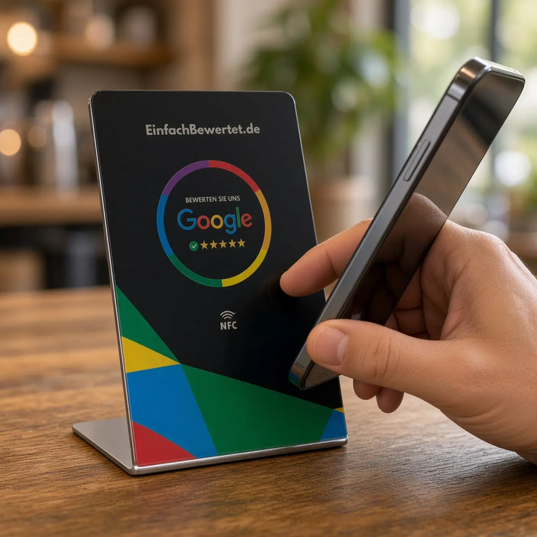 GOOGLE BEWERTUNG AUFSTELLER (NFC) Einfachbewertet