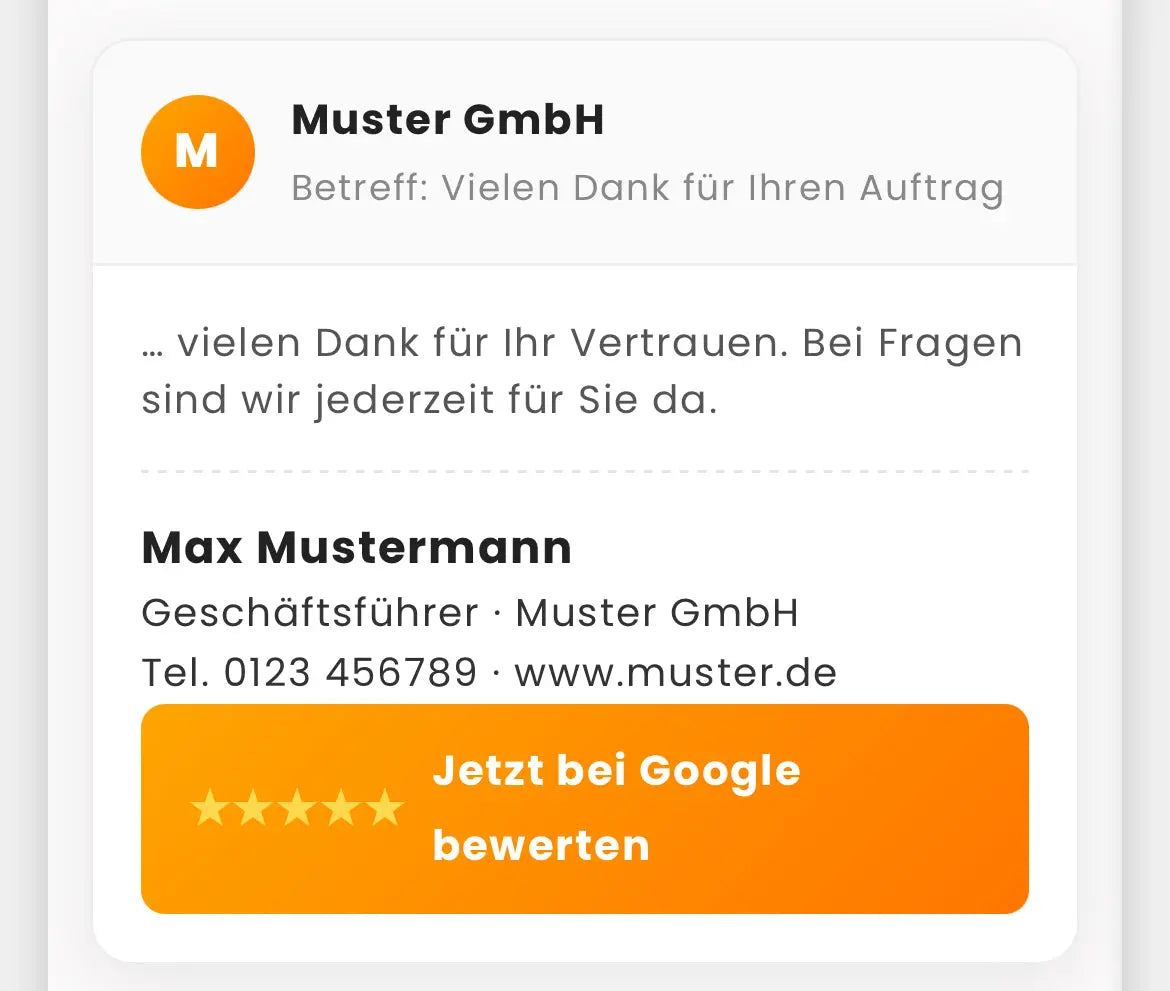 Google-Schnellbewertungslink für deine E-Mail-Signatur (inkl. fertigem Button) EinfachBewertet