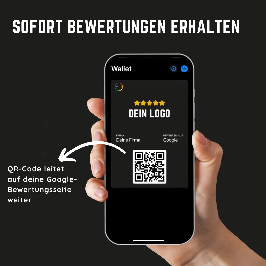 Wallet Karte für Google Bewertungen (mit Logo & QR-Code Option) Einfachbewertet.de