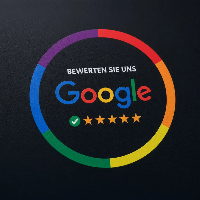 GOOGLE BEWERTUNGSKARTE (NFC) inkl. Logo & QR-Code Option Einfachbewertet