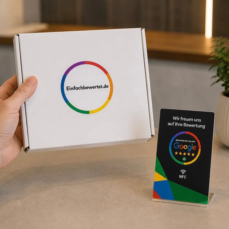 GOOGLE BEWERTUNG AUFSTELLER (NFC) Einfachbewertet