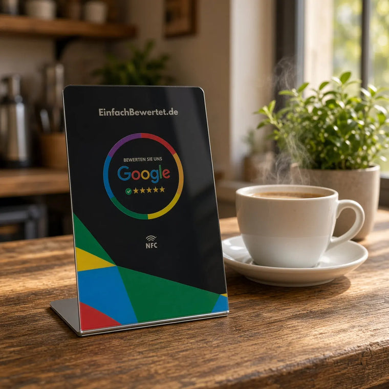 GOOGLE BEWERTUNG AUFSTELLER (NFC) Einfachbewertet
